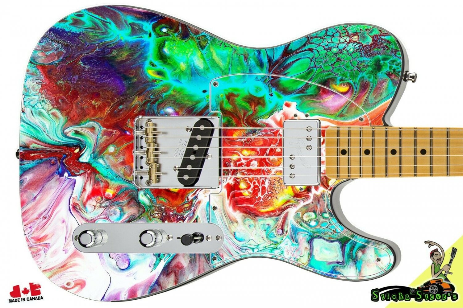 096 Righty Electric Guitar Skin Psychedelic Adventures