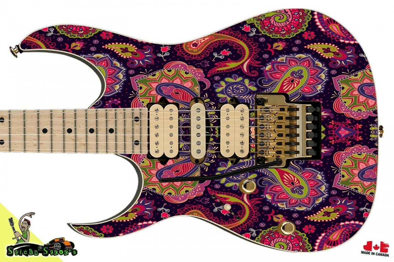 088 Lefty Electric Guitar Skin Paisley Cool