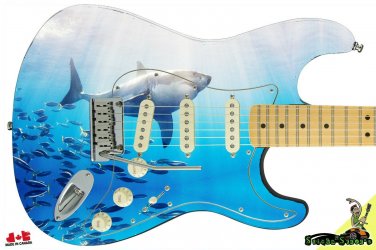 Guitar Skin Axe Wrap Re-skin Vinyl DIY Righty Electric Shark Week 023