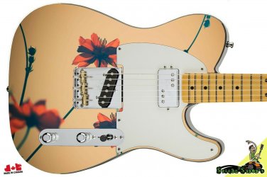 Guitar Skin Axe Wrap Re-skin Vinyl Decal DIY Righty Electric Wild Flower 012