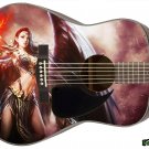 082 Righty Acoustic Guitar Skin Celtic Angel Sexy Goddess