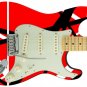 Guitar Skin Axe Wrap Hard Rock Metal Guitar God Red Black White Stripes V1