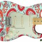 083 Righty Electric Guitar Skin Paisley Red Pinks