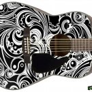 031 Righty Acoustic Guitar Skin Black & White Swirl Jem