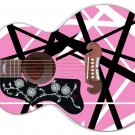 Hard Rock Metal Guitar Lefty Jumbo Pink Black White Stripes V.15 Guitar Skin Hard Rock Metal Guitar Lefty Jumbo Pink Black White Stripes V.15 Guitar Skin