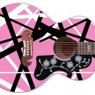 Hard Rock Metal Guitar Righty Jumbo Pink Black White Stripes V.15 Guitar Skin Hard Rock Metal Guitar Righty Jumbo Pink Black White Stripes V.15 Guitar Skin