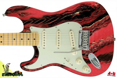 183 Lefty Electric Guitar Skin Bowling Ball Marble Strat Style 1980's