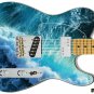 Guitar Skin Axe Wrap Re-skin Vinyl Decal DIY Righty Electric Ocean Blue Love 024