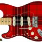 101 Lefty Electric Guitar Skin Red Plaid Kilt Day