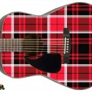 111 Lefty Acoustic Guitar Skin Classic Plaid Red & Black 111 Lefty Acoustic Guitar Skin Classic Plaid Red & Black