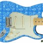 112 Righty Electric Guitar Skin Blue Paisley Light