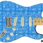 112 Righty Electric Guitar Skin Blue Paisley Light
