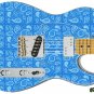 112 Righty Electric Guitar Skin Blue Paisley Light