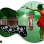 076 Lefty Jumbo Acoustic Guitar Skin Lady In Red