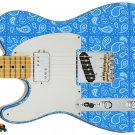 112 Lefty Electric Guitar Skin Blue Paisley Light