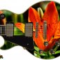 046 Lefty Electric Guitar Skin Orange Lily