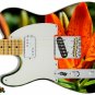 046 Lefty Electric Guitar Skin Orange Lily
