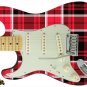 111 Lefty Electric Guitar Skin Classic Plaid Red & Black