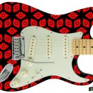 107 Righty Electric Guitar Skin Red Space Galaxy Invaders