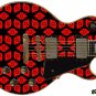 107 Righty Electric Guitar Skin Red Space Galaxy Invaders