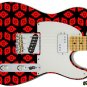 107 Righty Electric Guitar Skin Red Space Galaxy Invaders