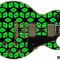 108 Righty Electric Guitar Skin Green Space Galaxy Invaders