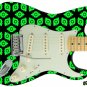 108 Righty Electric Guitar Skin Green Space Galaxy Invaders