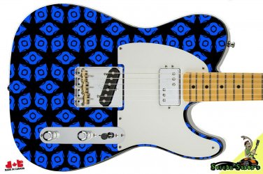 109 Righty Electric Guitar Skin Blue Space Galaxy Invaders