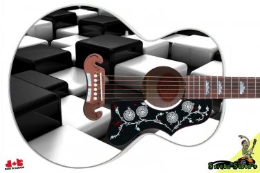 027 Righty Jumbo Acoustic Guitar Skin World of Black and White