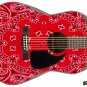 090 Righty Acoustic Guitar Skin Bandana Red