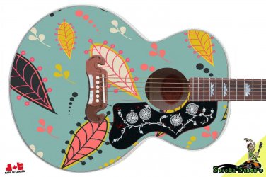 084 Righty Jumbo Acoustic Guitar Skin Fallen Paisley Leaf