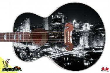 056 Lefty Jumbo Acoustic Guitar Skin Bright City Nights
