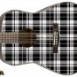 105 Lefty Acoustic Guitar Skin Plaid Black & White