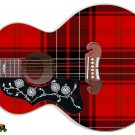 101 Lefty Jumbo Acoustic Guitar Skin Red Plaid Kilt Day