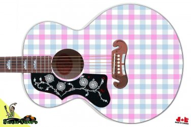 103 Lefty Jumbo Acoustic Guitar Skin Plaid T-shirt Favorite