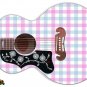 103 Lefty Jumbo Acoustic Guitar Skin Plaid T-shirt Favorite