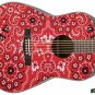 116 Righty Acoustic Guitar Skin Bandana Red Close Up