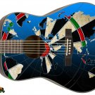 018 Lefty Acoustic Guitar Skin Dart Board Earth