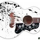100 Righty Jumbo Acoustic Guitar Skin Wazabiis Ink Blot Splatter Test