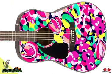 093 Lefty Acoustic Guitar Skin Spring Bloom