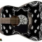 115 Lefty Acoustic Guitar Skin Black Bandana