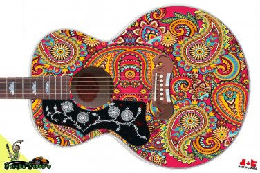 085 Lefty Jumbo Acoustic Guitar Skin Paisley Pink