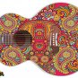 085 Lefty Jumbo Acoustic Guitar Skin Paisley Pink