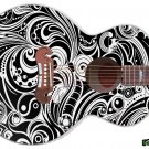031 Righty Jumbo Acoustic Guitar Skin Black & White Swirl Jem