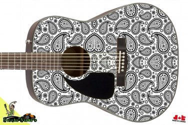 113 Lefty Acoustic Guitar Skin Vintage Century Paisley