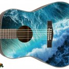 024 Lefty Acoustic Guitar Skin Ocean Blue Love