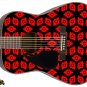 107 Lefty Acoustic Guitar Skin Red Space Galaxy Invaders