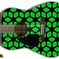 108 Lefty Acoustic Guitar Skin Green Space Galaxy Invaders