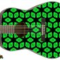 108 Lefty Acoustic Guitar Skin Green Space Galaxy Invaders