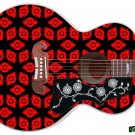 107 Righty Jumbo Acoustic Guitar Skin Red Space Galaxy Invaders